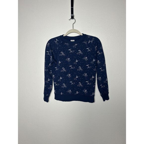 HANNA ANDERSSON FRENCH TERRY SWIFT SLOPES ON NAVY SWEATSHIRT SZ 10 - Picture 1 of 4